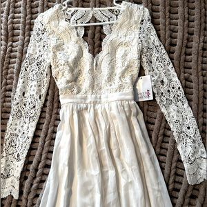 Saved By the Dress Sheer Lace Casual Wedding Dress